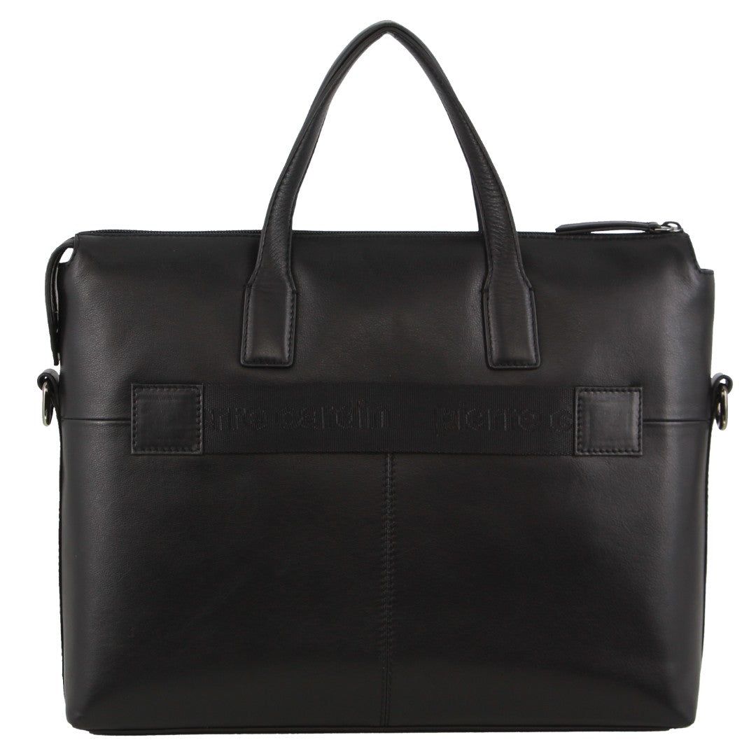 Pierre Cardin Leather Business Travel Bag Business Computer Bags Herr Svarta | XCVLTO043