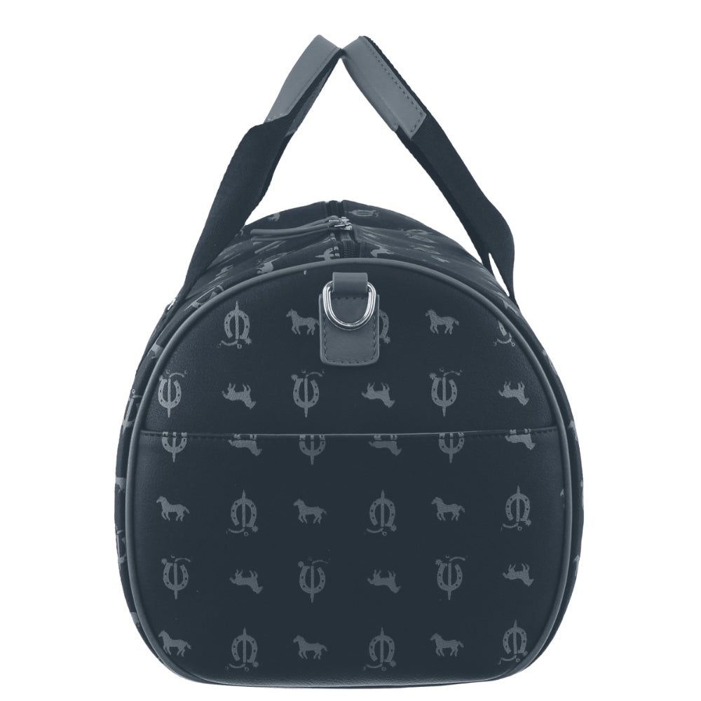 Pierre Cardin Leather Canvas Print Design Duffle Bag Canvas Bags Herr Blå | KRLCGB312