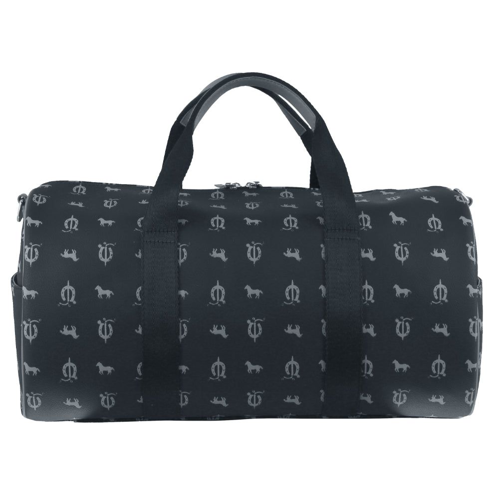 Pierre Cardin Leather Canvas Print Design Duffle Bag Canvas Bags Herr Blå | KRLCGB312