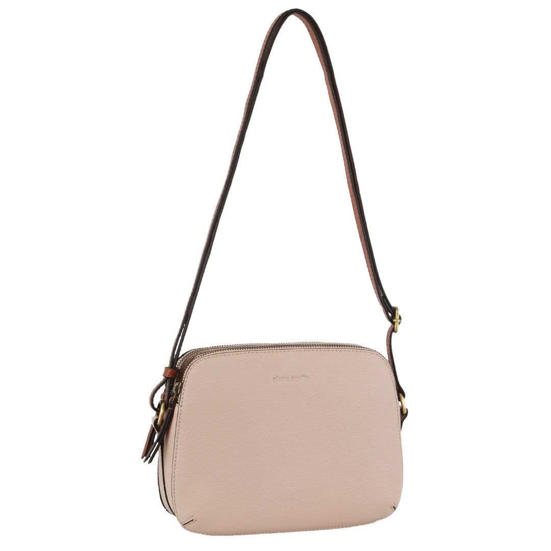 Pierre Cardin Leather Classic Crossbody Bag Crossbody Väska Dam Beige | GOSLAK609