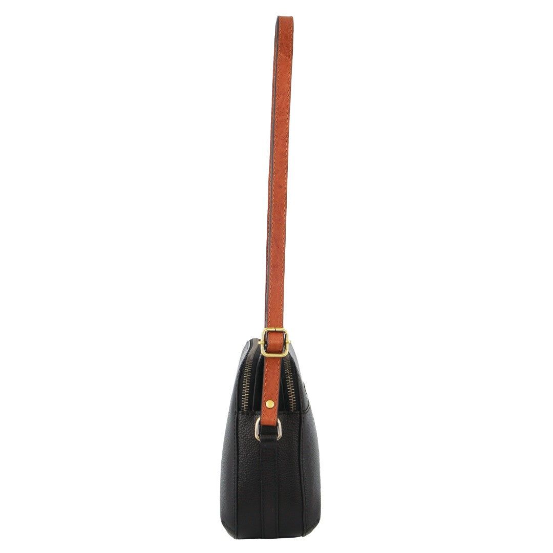 Pierre Cardin Leather Classic Crossbody Bag Handbags Dam Svarta | DELZFJ673