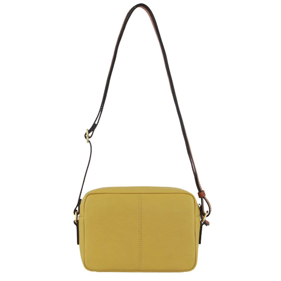 Pierre Cardin Leather Classic Square Crossbody Bag Handbags Dam Gula | TMXQSG036