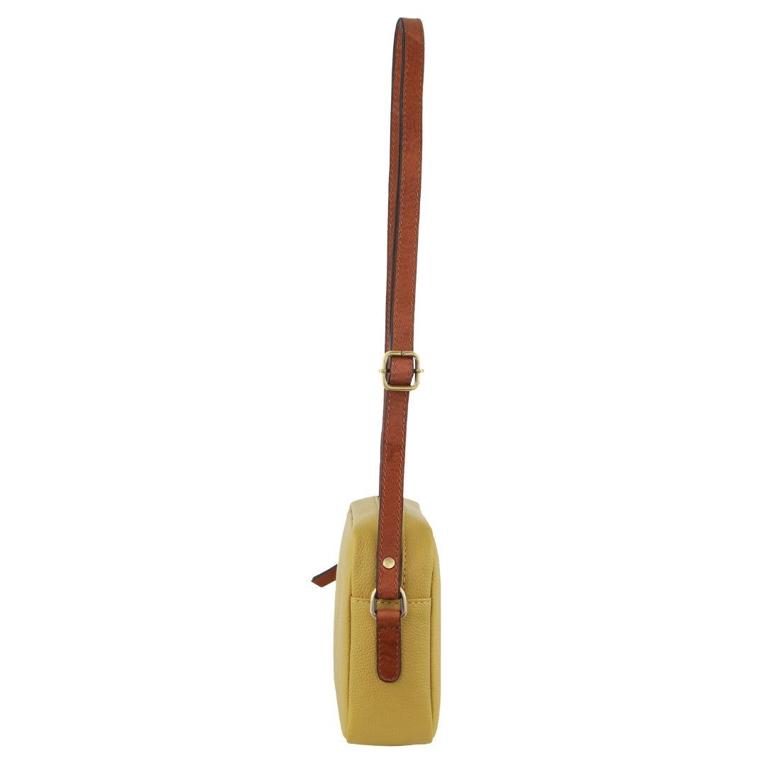 Pierre Cardin Leather Classic Square Crossbody Bag Crossbody Väska Dam Gula | LWCXIQ920