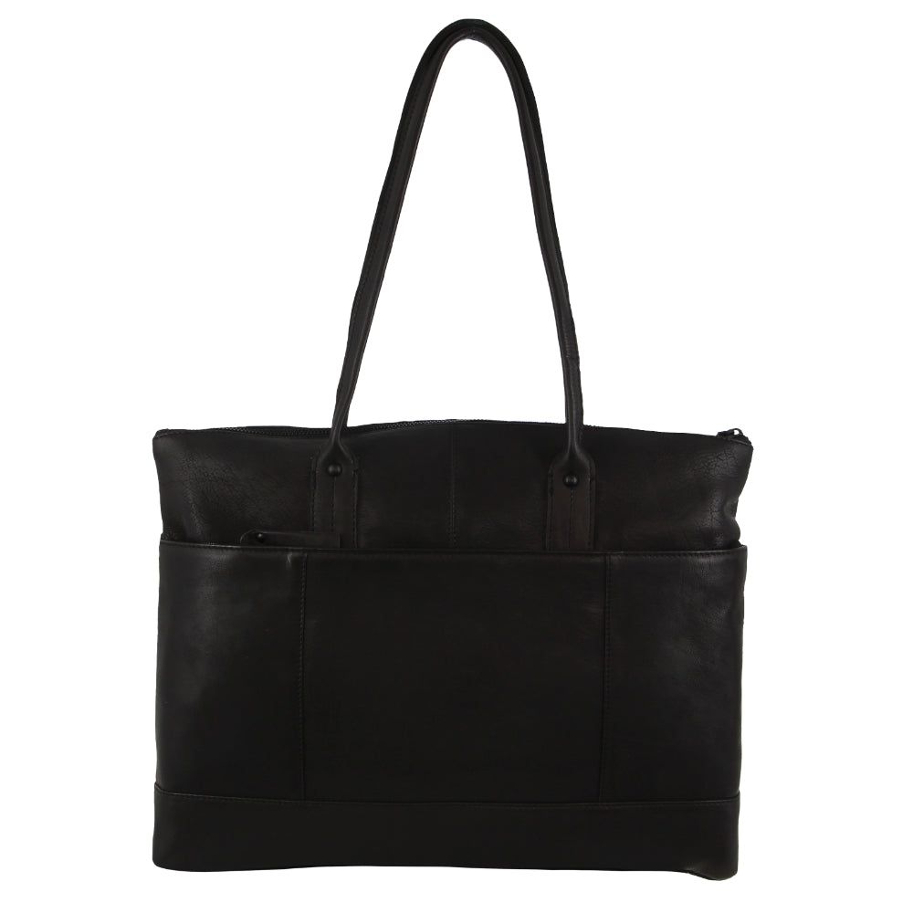Pierre Cardin Leather Computer Bag Laptop Travel Svarta | VUMDPQ473