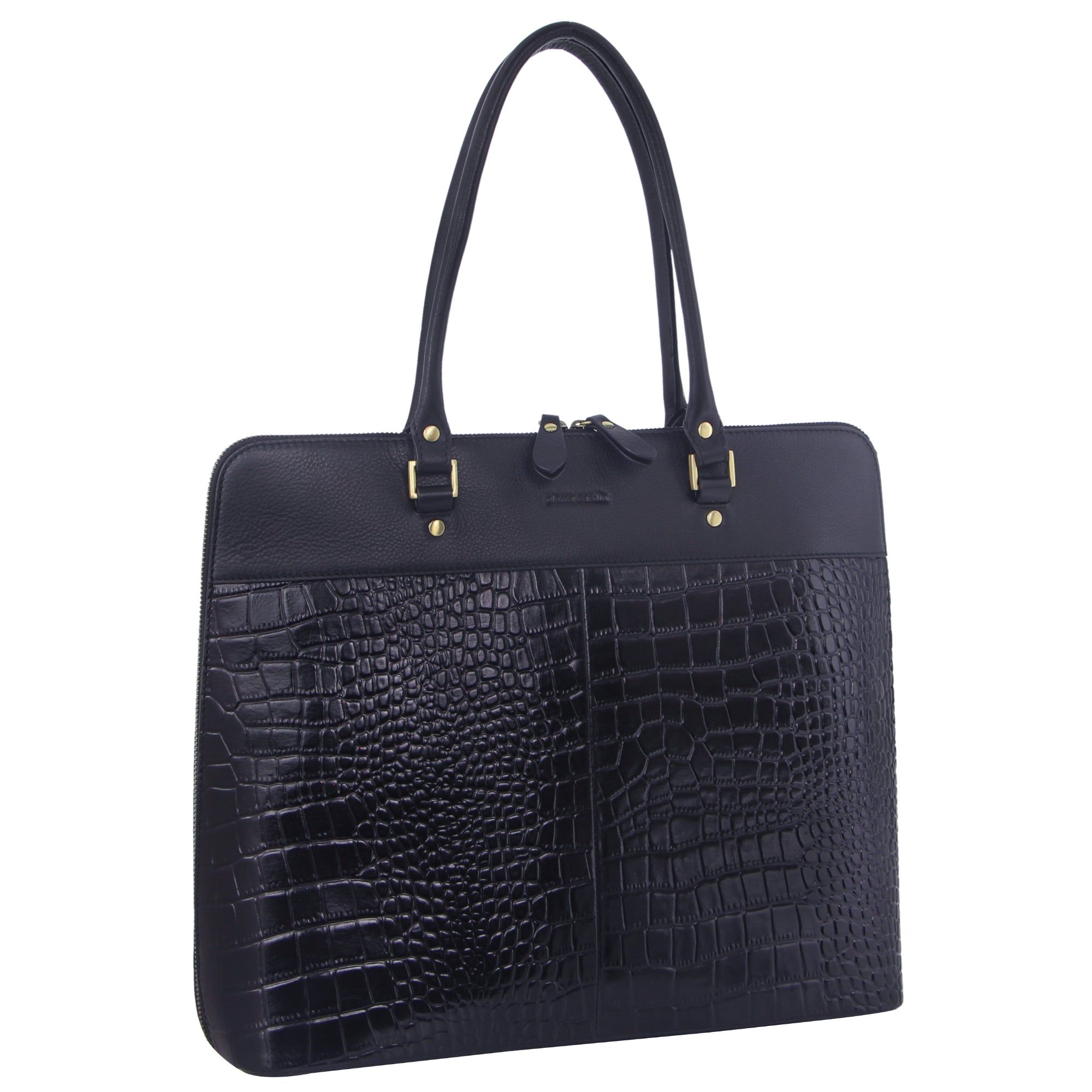 Pierre Cardin Leather Computer Laptop Bag Affärsväskor Dam Marinblå | MKWPBA562