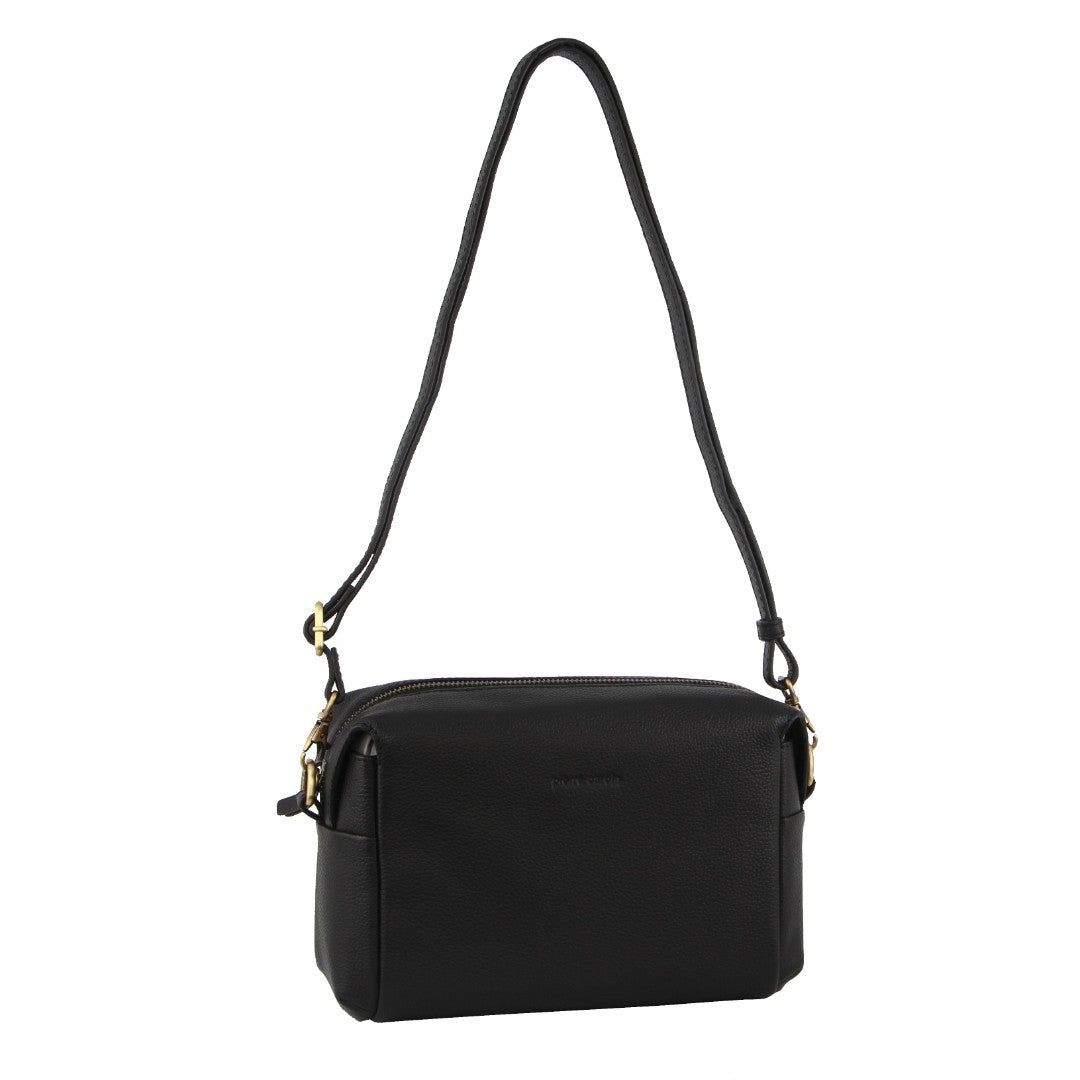Pierre Cardin Leather Cross-Body Bag Clutch Clutch Dam Svarta | PEGHJN093