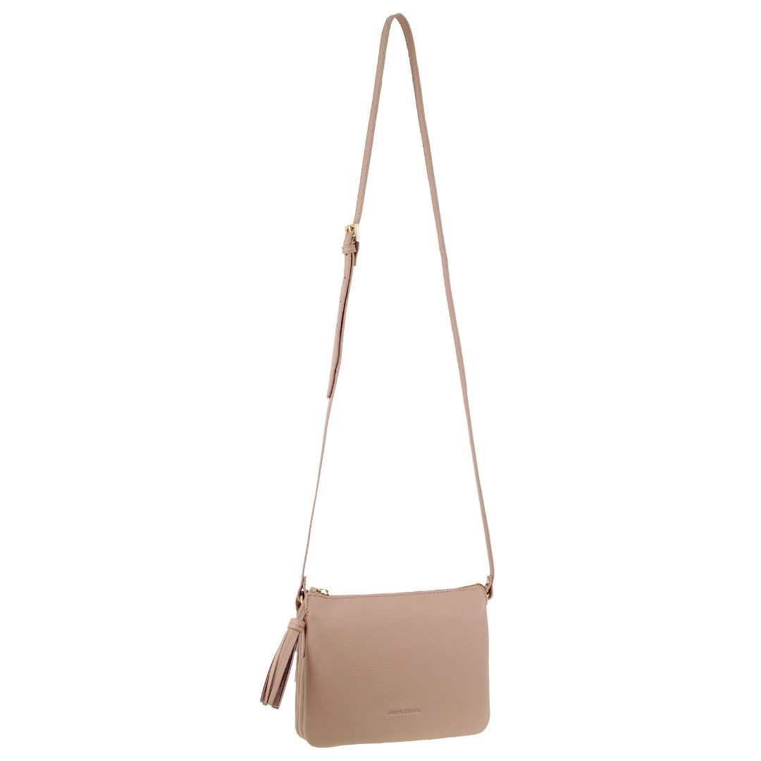 Pierre Cardin Leather Crossbody Bag Clutch Dam Beige | HTOZQY704