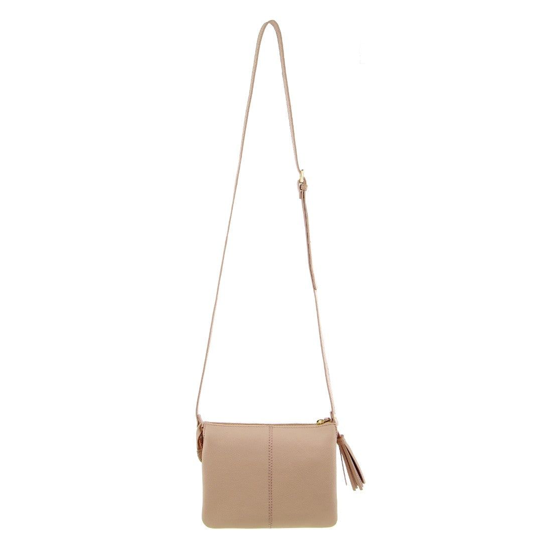Pierre Cardin Leather Crossbody Bag Clutch Dam Beige | ECLIZU421