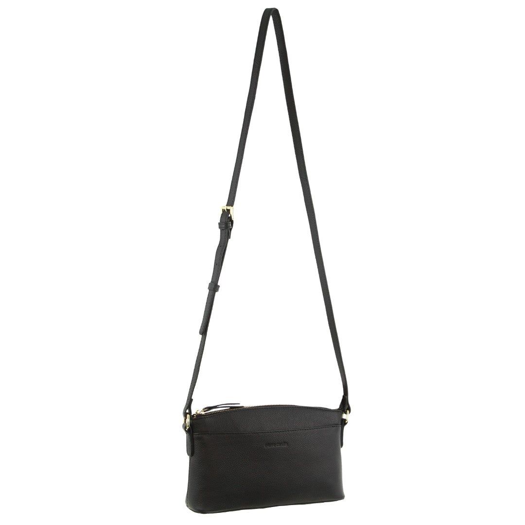 Pierre Cardin Leather Crossbody Bag Clutch Dam Svarta | DIGWBE604