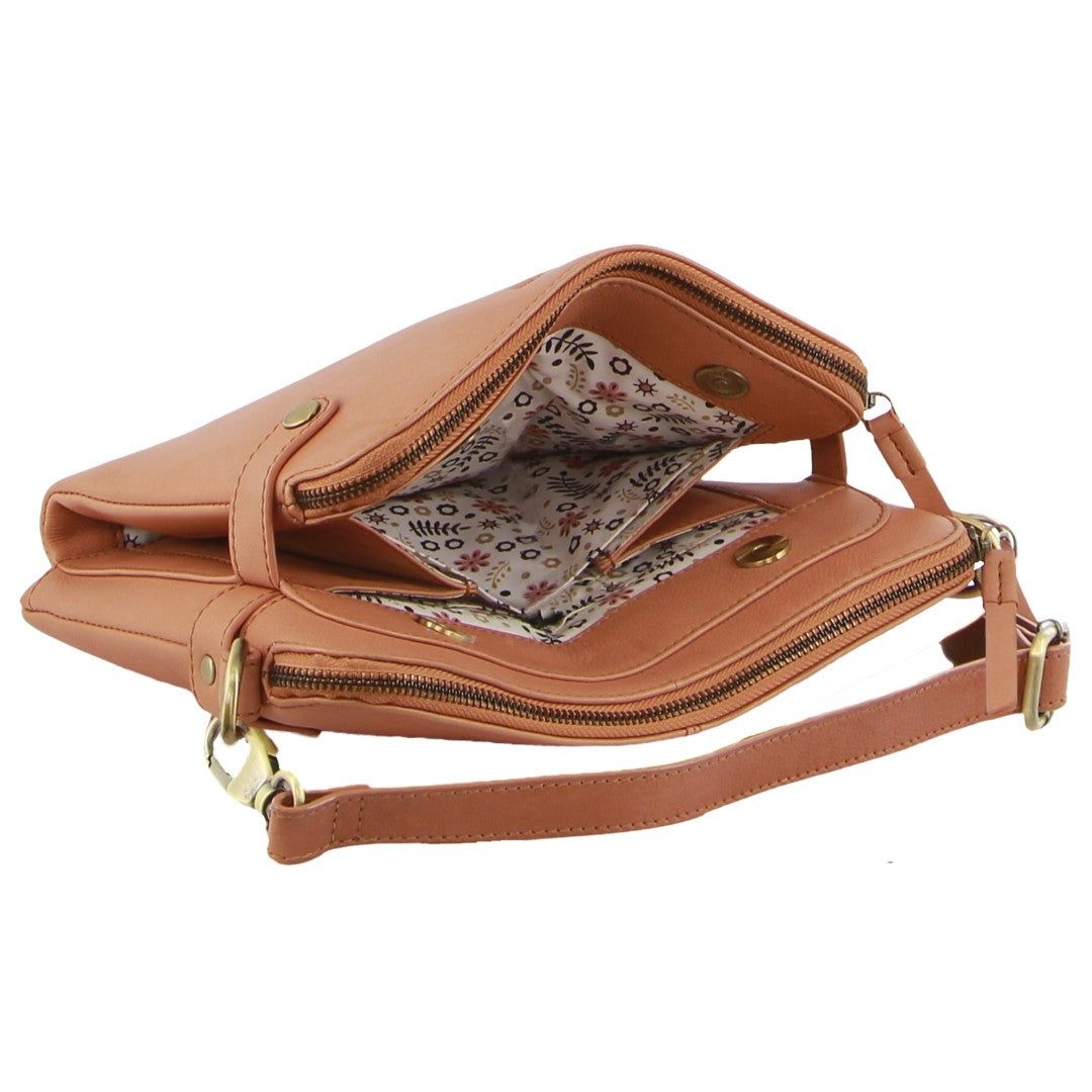 Pierre Cardin Leather Crossbody Bag Clutch Dam Aprikos | ULJREK350