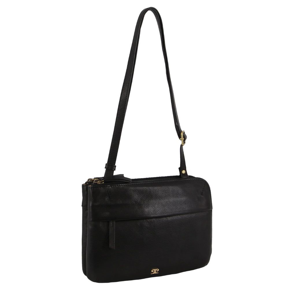 Pierre Cardin Leather Crossbody Bag Clutch Dam Svarta | SZNFPG438