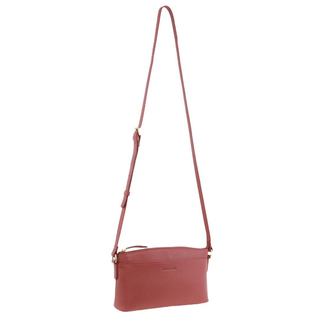 Pierre Cardin Leather Crossbody Bag Clutch Dam Rosa | OHATBR861