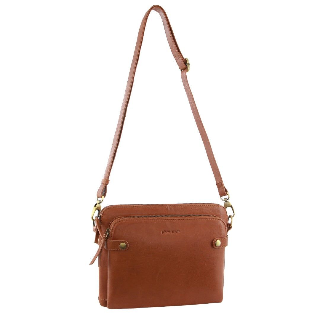 Pierre Cardin Leather Crossbody Bag Clutch Dam Bruna | JIMXCY206