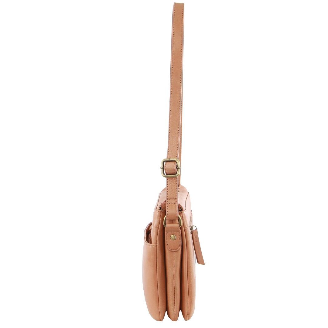 Pierre Cardin Leather Crossbody Bag Crossbody Väska Dam Aprikos | ZDMNHY513