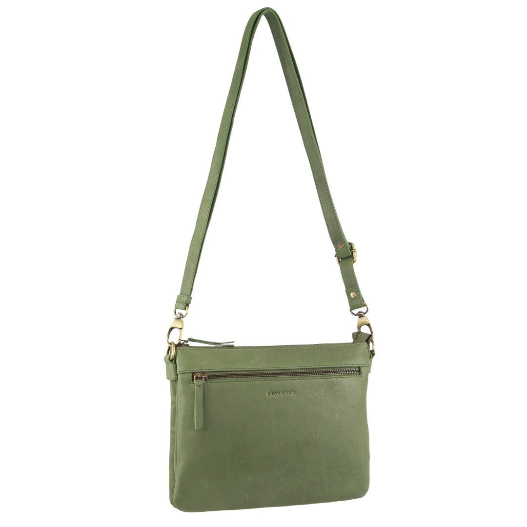 Pierre Cardin Leather Crossbody Bag Crossbody Väska Dam Leaf | OHSAUY590