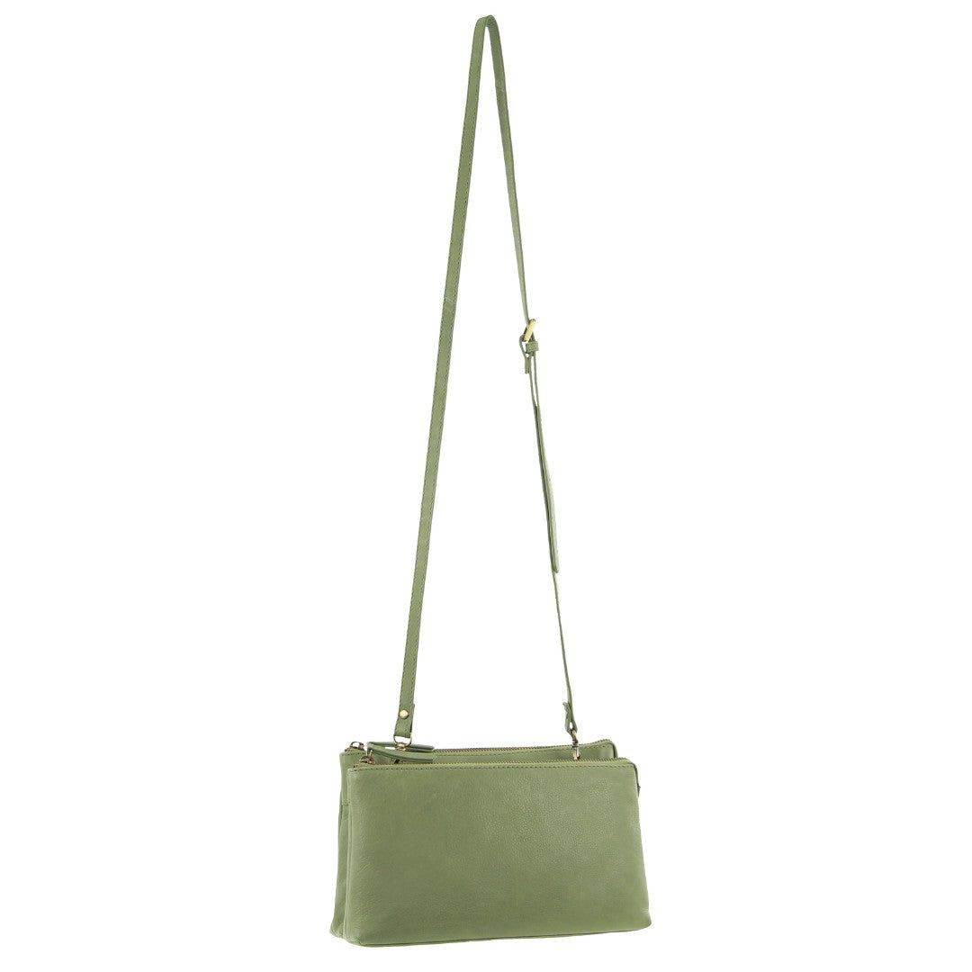 Pierre Cardin Leather Crossbody Bag Crossbody Väska Dam Leaf | NYIUGR624