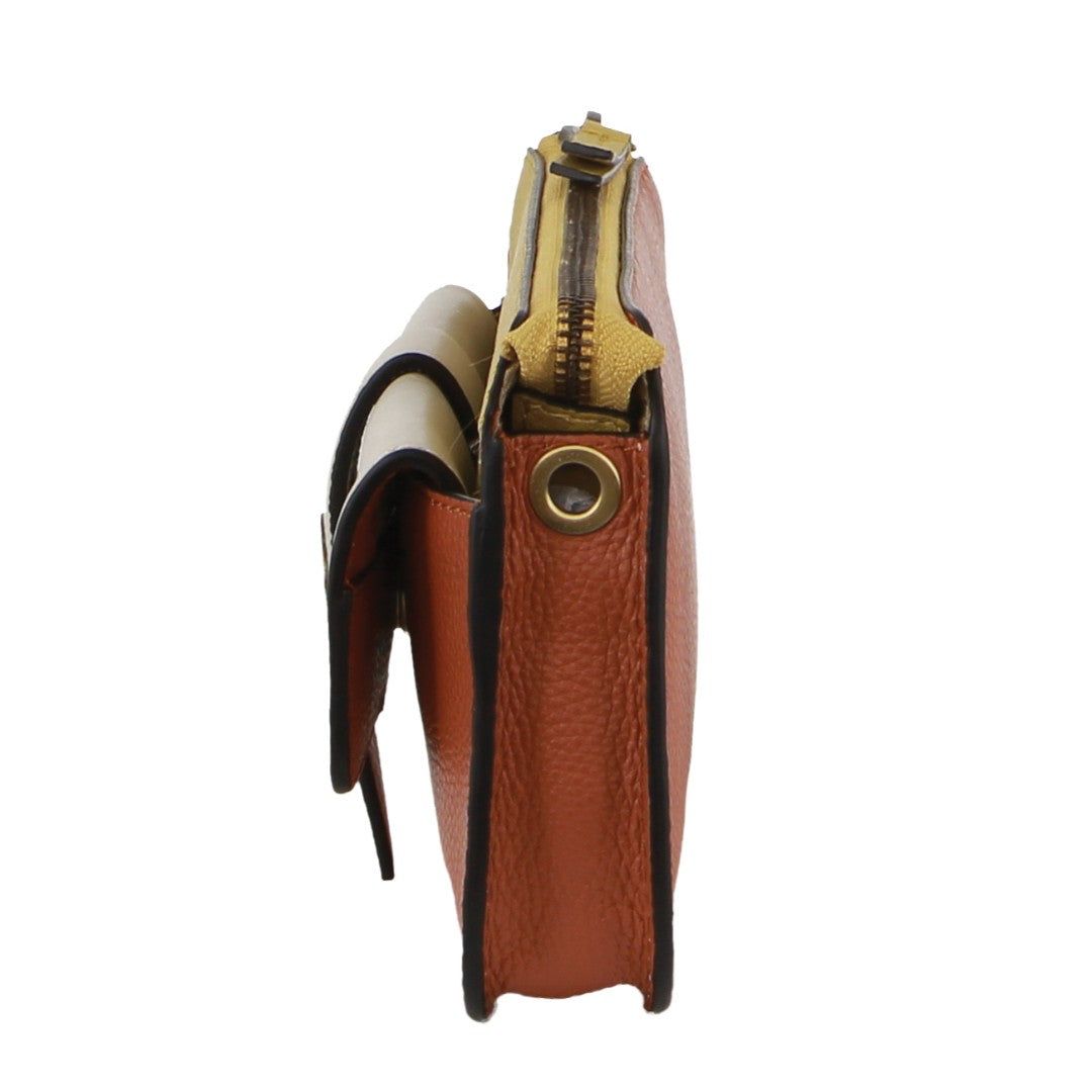 Pierre Cardin Leather Crossbody Clutch Bag Handbags Dam Beige | OHQDNP523