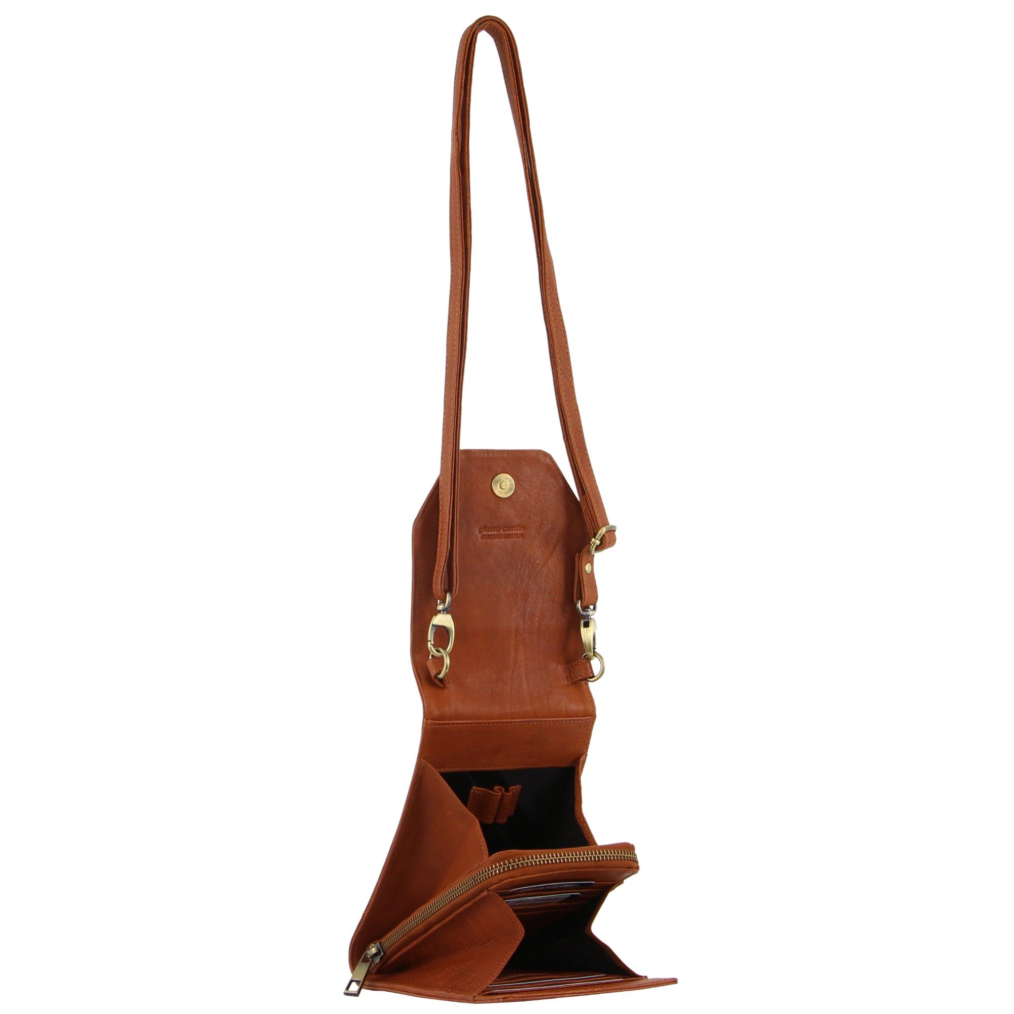 Pierre Cardin Leather Crossbody Phone Wallet Bag Mobile Phone Wallets Dam Bruna | UJIXSY741