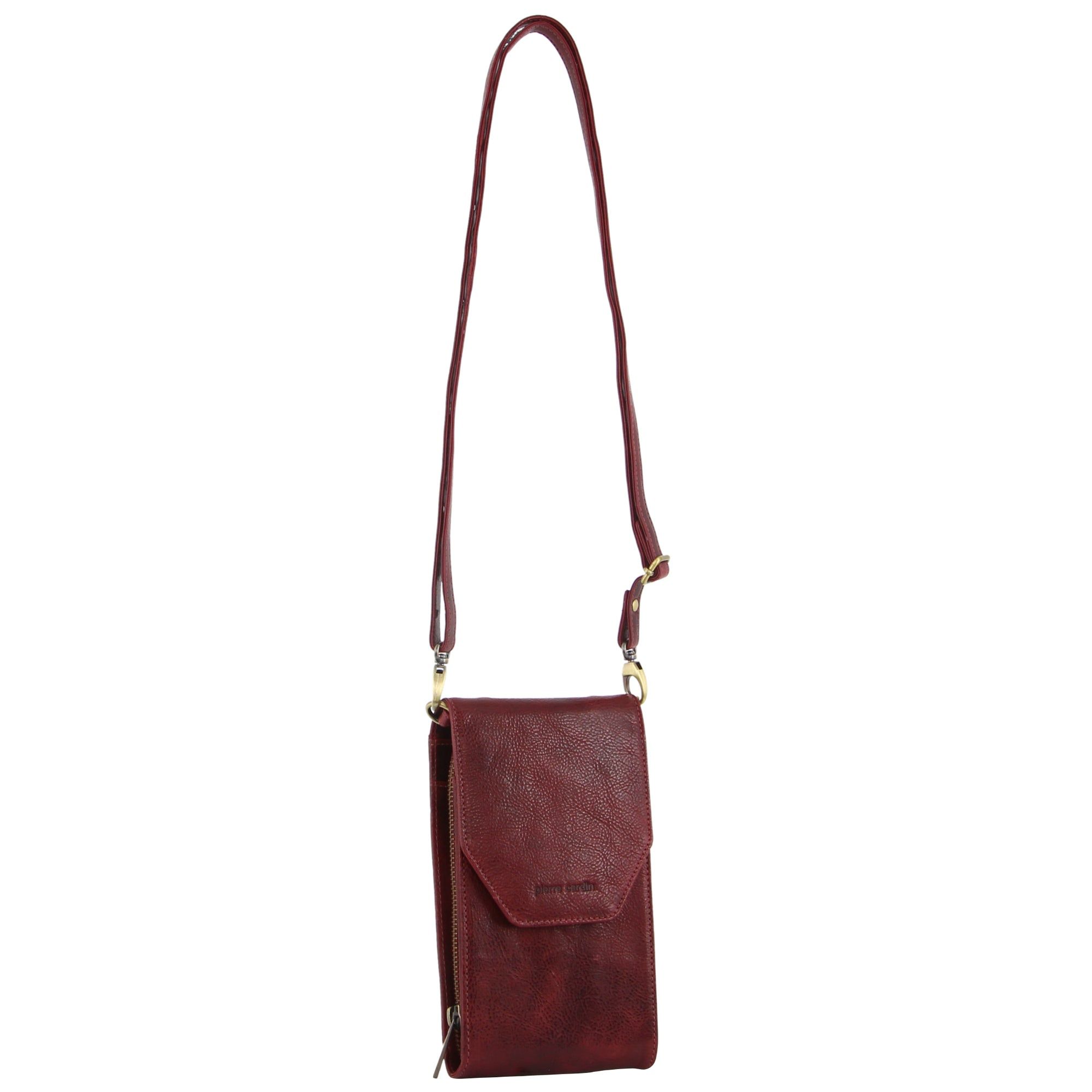Pierre Cardin Leather Crossbody Phone Wallet Bag Clutch Dam Rosa | LEDBKY561