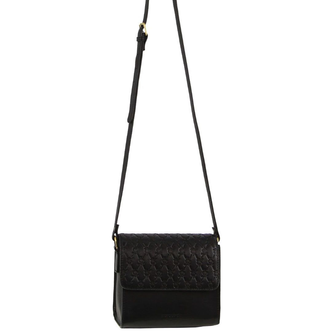 Pierre Cardin Leather Diamond Embossed Cross-Body Bag Crossbody Väska Dam Svarta | EIKPXD736