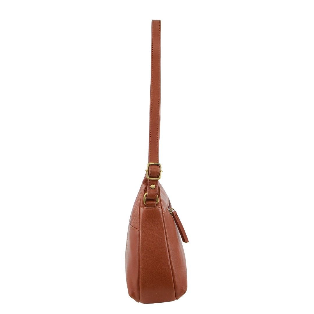 Pierre Cardin Leather Diamond Pattern Embossed Cross-Body Bag Crossbody Väska Dam Bruna | UYPQJE326