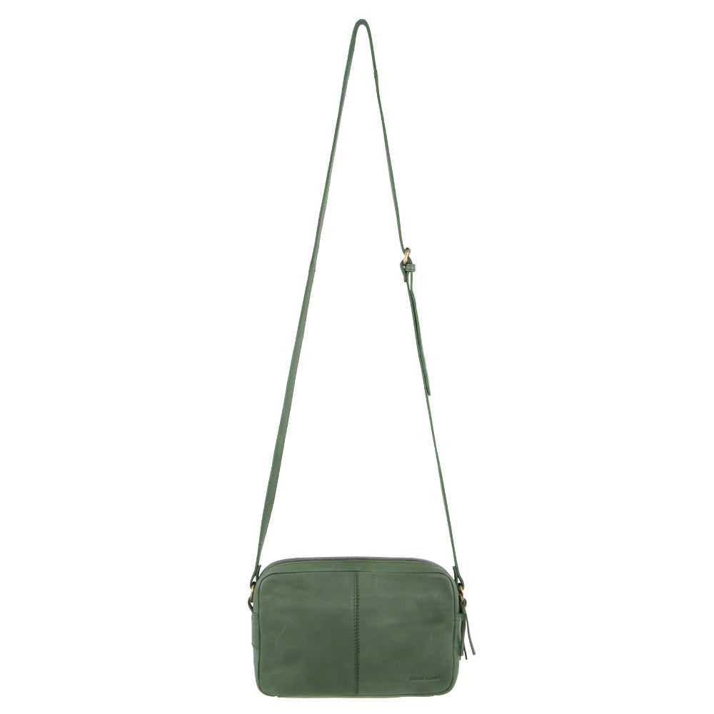 Pierre Cardin Leather Double Zip Bag Crossbody Väska Dam Gröna | HZYNAC214