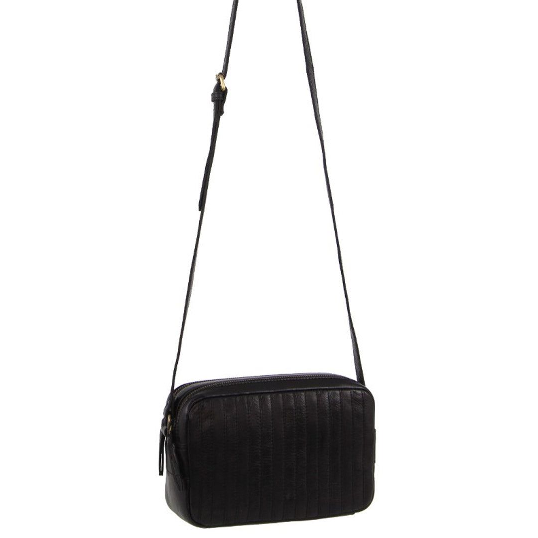 Pierre Cardin Leather Double Zip Bag Crossbody Väska Dam Svarta | ZQXASH236