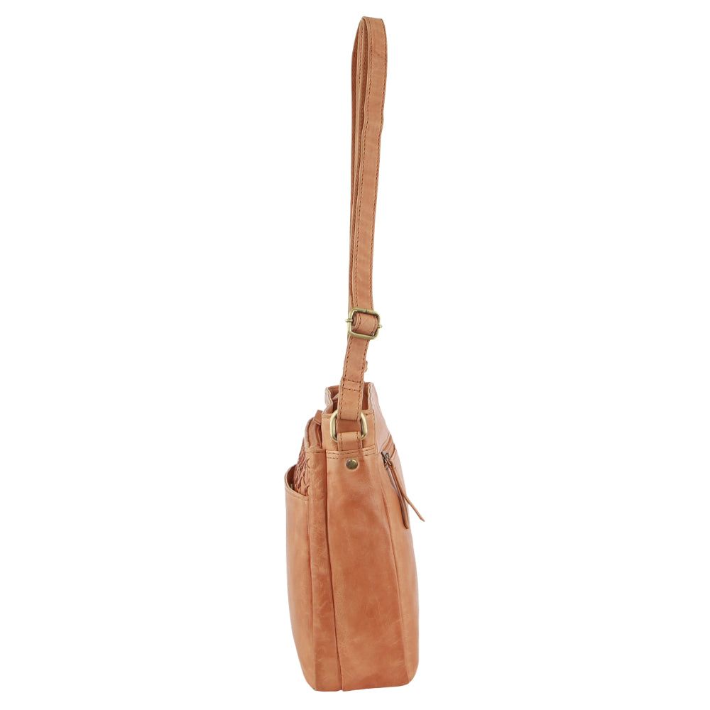 Pierre Cardin Leather Embossed Crossbody Bag Crossbody Väska Dam Aprikos | BVANUZ185