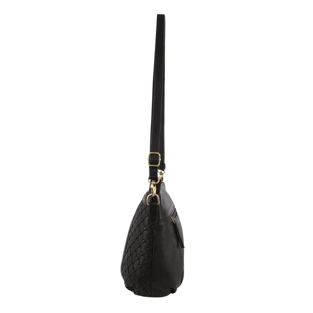 Pierre Cardin Leather Embossed Crossbody Bag Mobile Phone Wallets Dam Svarta | TMUPKZ974