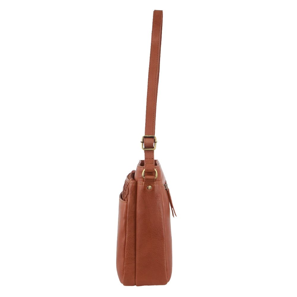 Pierre Cardin Leather Embossed Crossbody Bag Crossbody Väska Dam Bruna | MEUDTY624