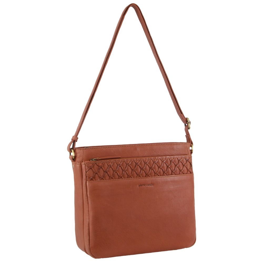 Pierre Cardin Leather Embossed Crossbody Bag Crossbody Väska Dam Bruna | MEUDTY624