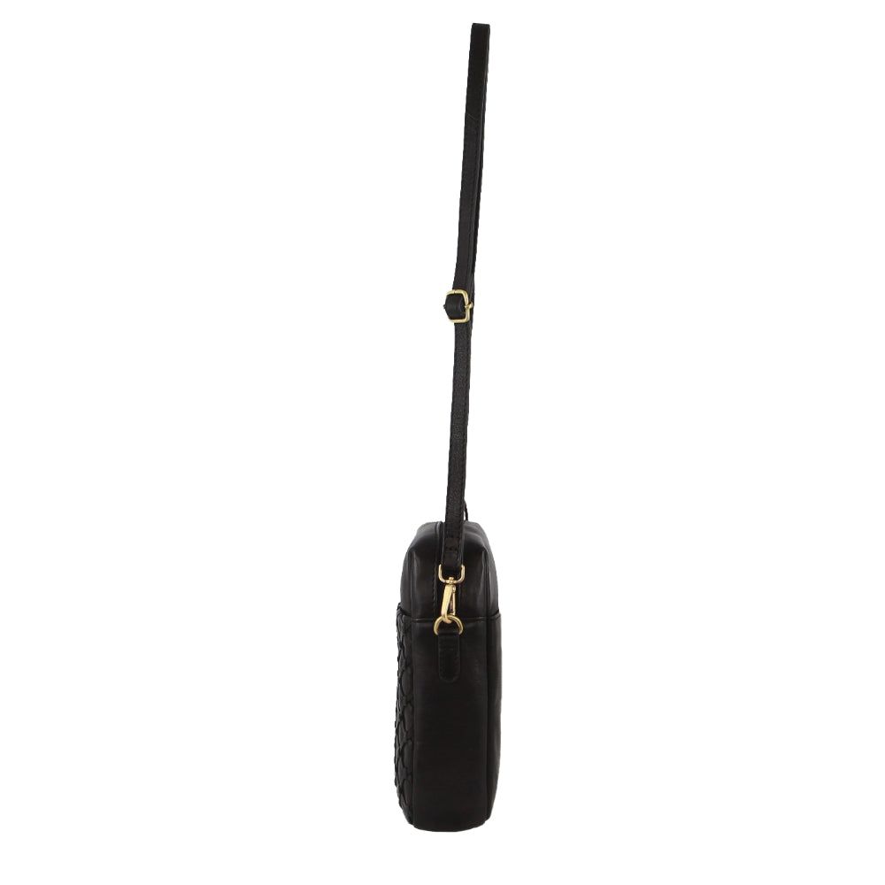 Pierre Cardin Leather Embossed Phone Crossbody Bag Mobile Phone Wallets Dam Svarta | CXRPSG465