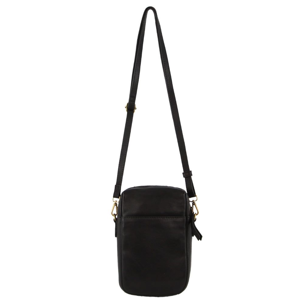 Pierre Cardin Leather Embossed Phone Crossbody Bag Mobile Phone Wallets Dam Svarta | CXRPSG465