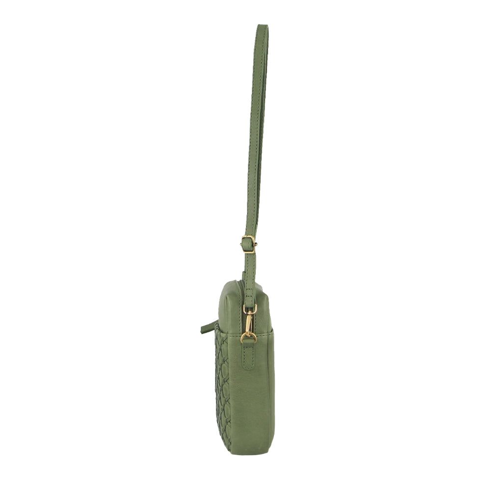Pierre Cardin Leather Embossed Phone Crossbody Bag Mobile Phone Wallets Dam Leaf | YJSMLZ807