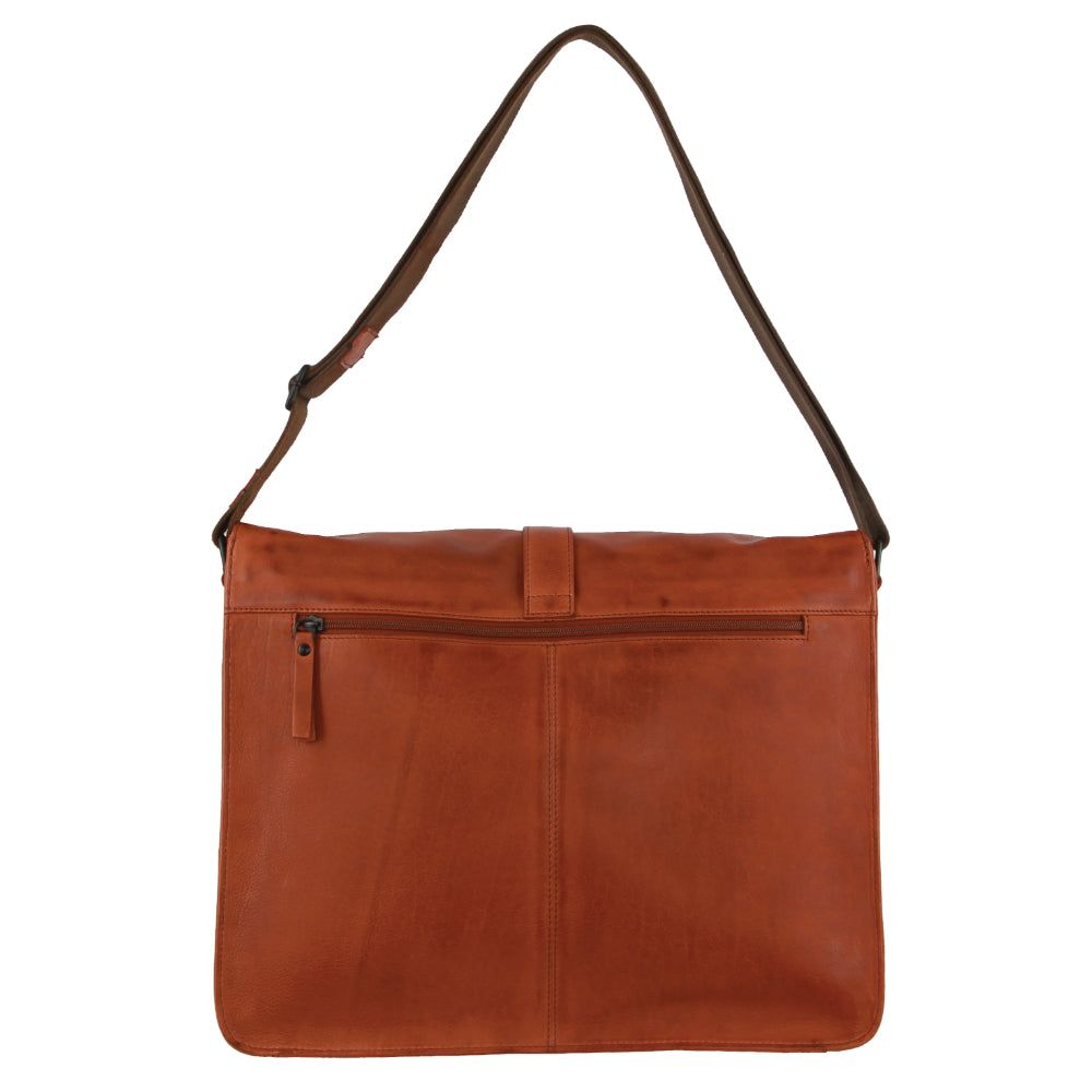 Pierre Cardin Leather Flap-over Computer Bag Crossbody Väska Herr Bruna | MNLBSW803