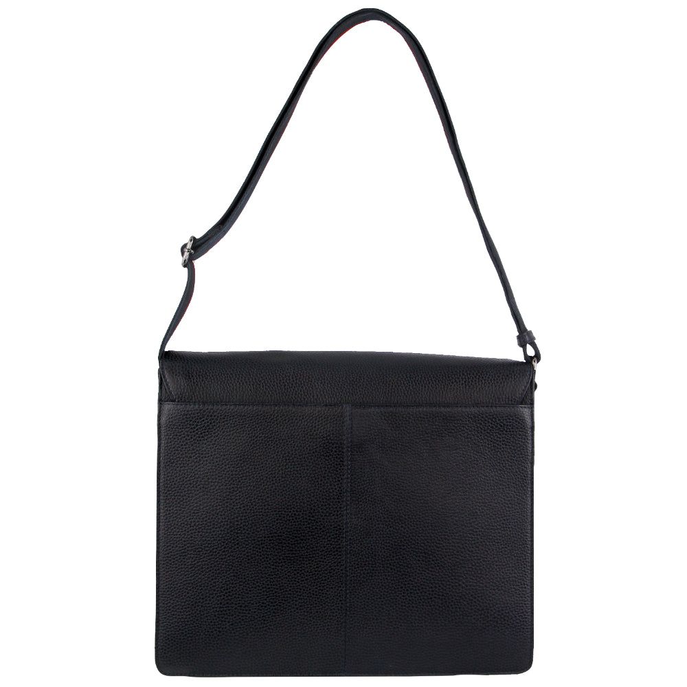 Pierre Cardin Leather Flap-over Computer Bag Crossbody Väska Herr Marinblå | ZVEPAL901