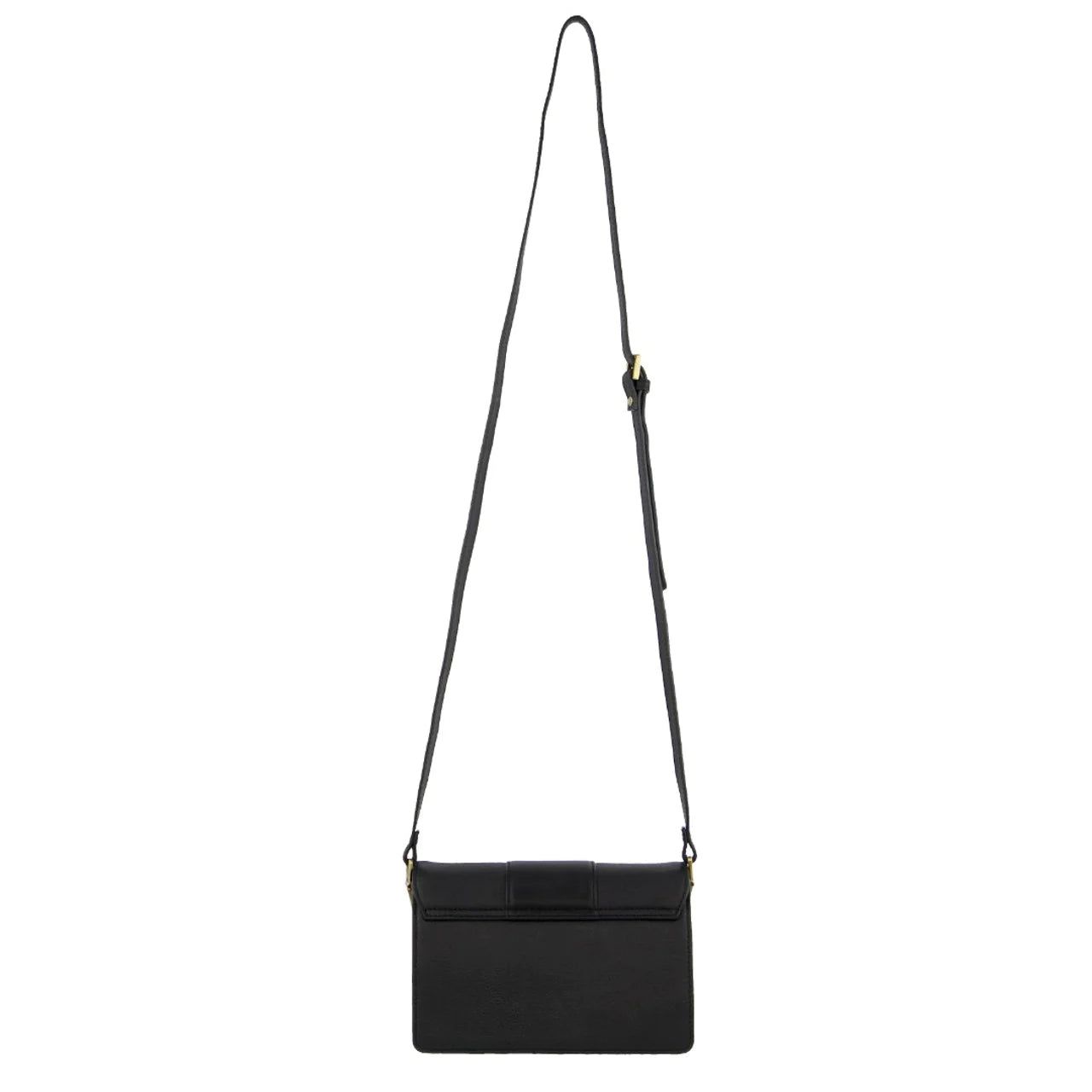 Pierre Cardin Leather Flapover Cross-Body Clutch Clutch Dam Svarta | VGCJPL816