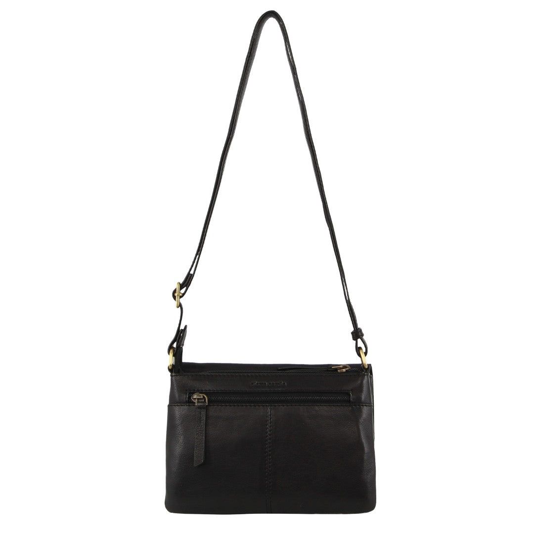 Pierre Cardin Leather Flap-over Crossbody Bag Clutch Dam Svarta | ZWKFIV421