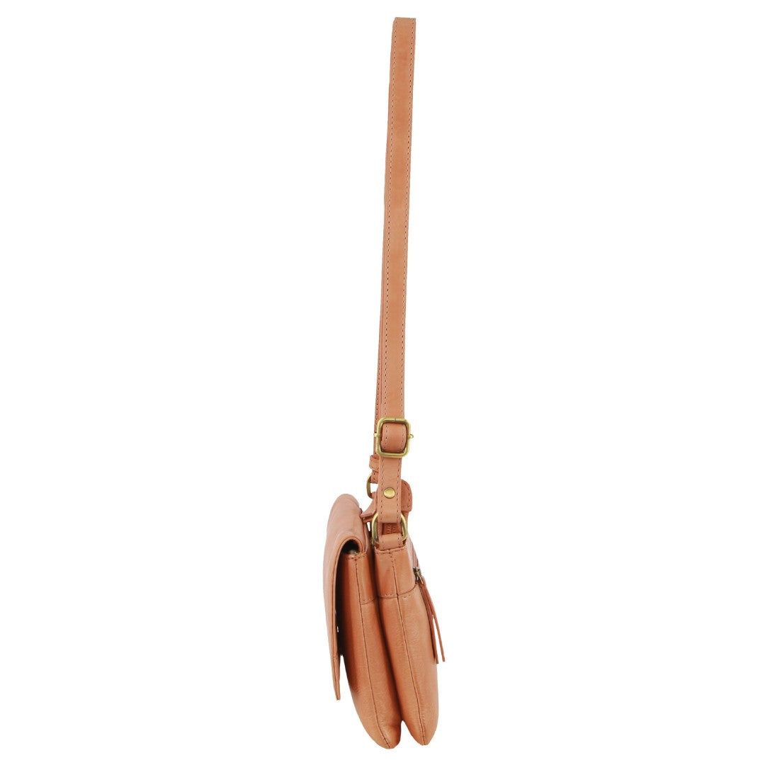 Pierre Cardin Leather Flap-over Crossbody Bag Crossbody Väska Dam Aprikos | YKTSDP597