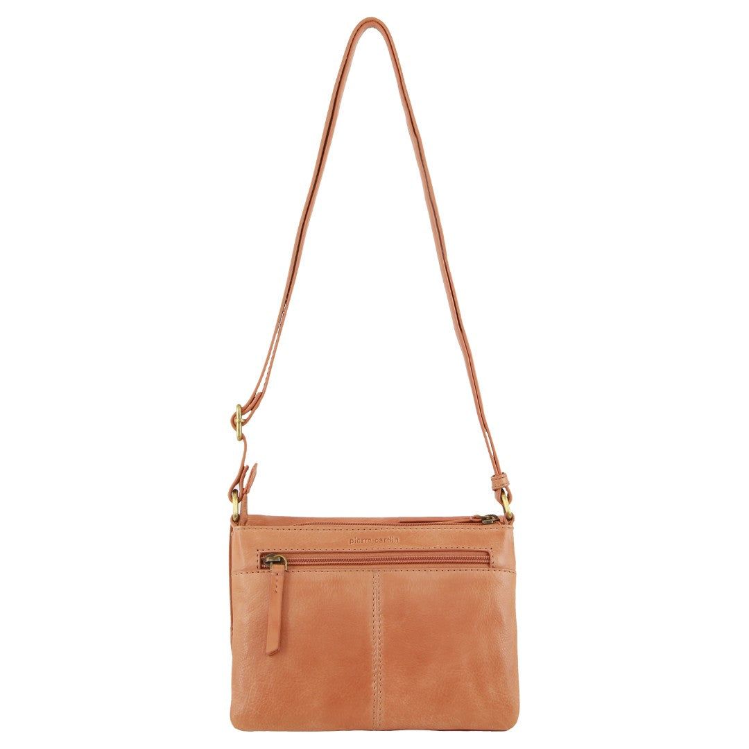 Pierre Cardin Leather Flap-over Crossbody Bag Crossbody Väska Dam Aprikos | YKTSDP597