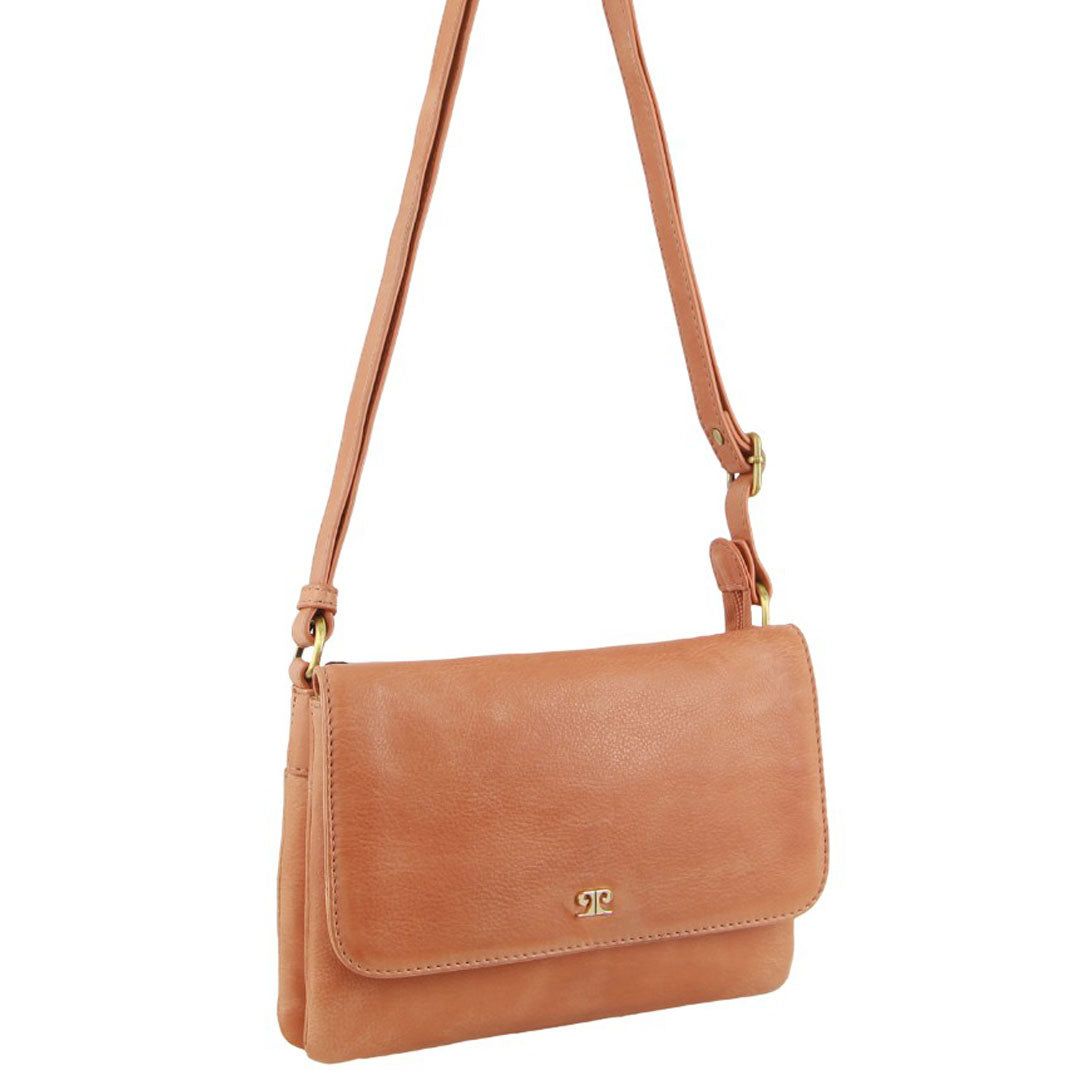 Pierre Cardin Leather Flap-over Crossbody Bag Crossbody Väska Dam Aprikos | YKTSDP597