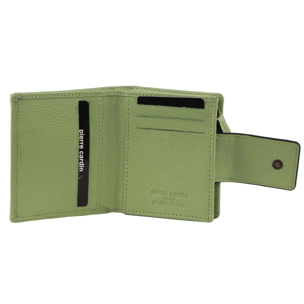 Pierre Cardin Leather Flip-over Bi-fold Wallet Bi-Fold Wallets Dam Jade | PREVIT490