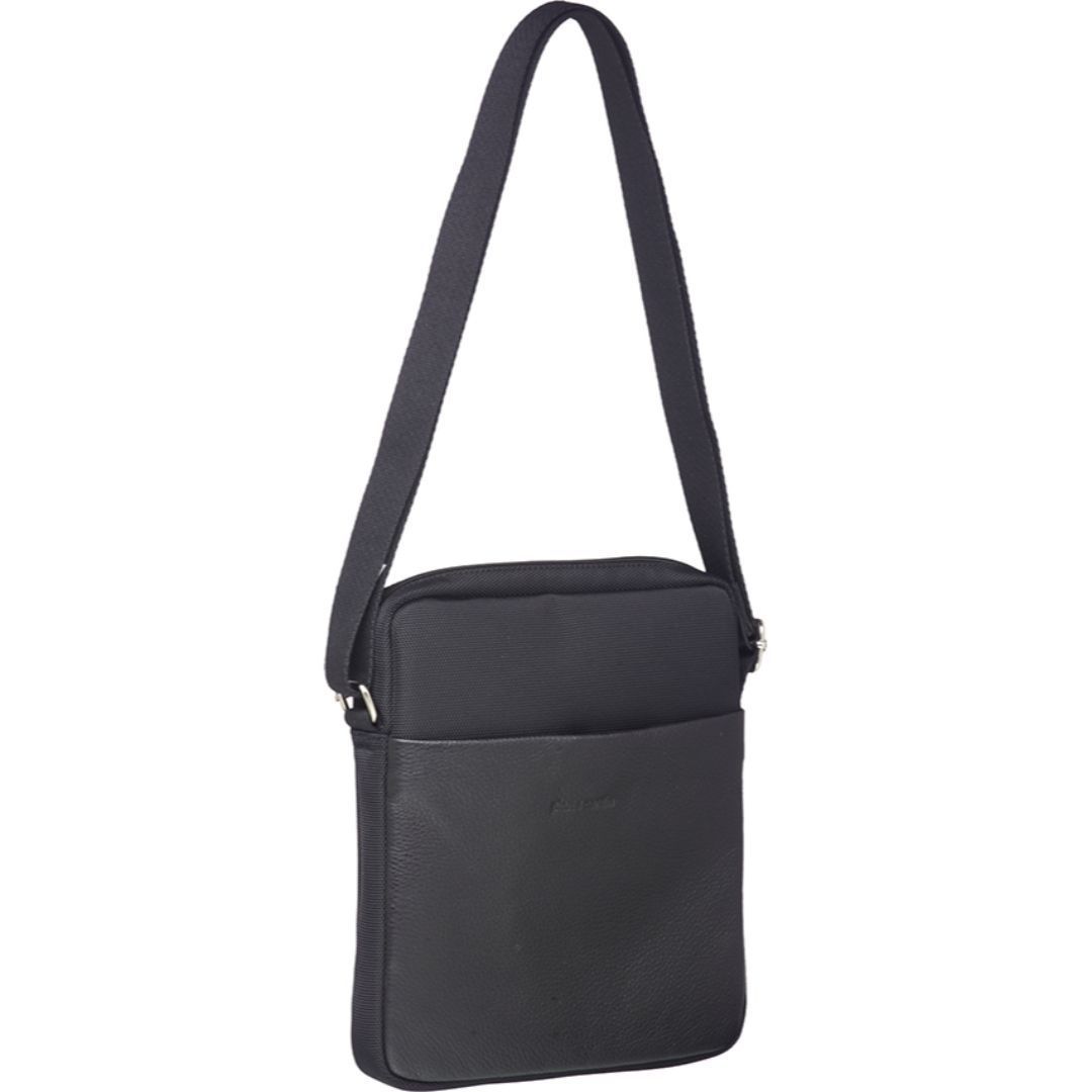 Pierre Cardin Leather Ipad Bag Crossbody Väska Herr Svarta | WHIZRA126