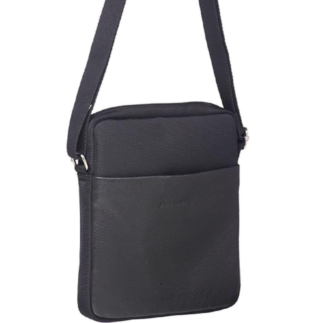 Pierre Cardin Leather Ipad Bag Crossbody Väska Herr Svarta | WHIZRA126