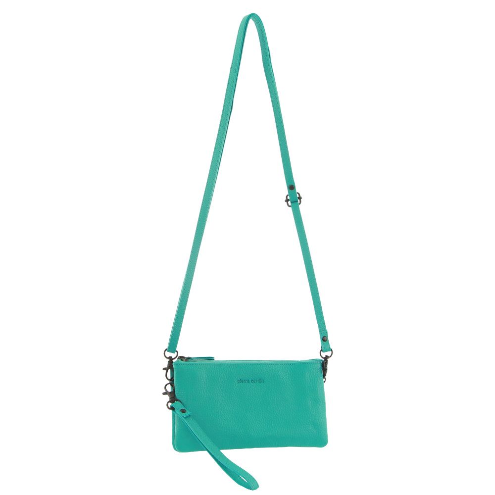 Pierre Cardin Leather Multiway Cross-Body Bag Clutch Dam Turkos | WKZTAB205