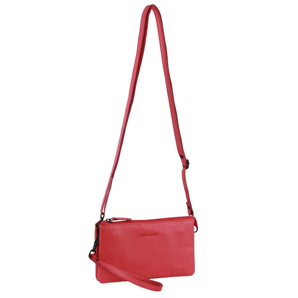 Pierre Cardin Leather Multiway Cross-Body Bag Clutch Dam Rosa | YCIBXN268