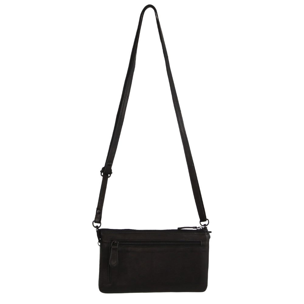 Pierre Cardin Leather Multiway Cross-Body Bag Clutch Dam Svarta | IZUKWG704