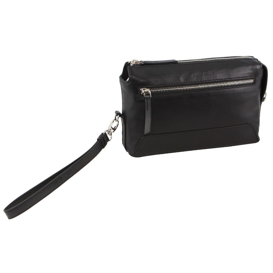 Pierre Cardin Leather Organiser Bag Organiser Bags & Folios Herr Svarta | YBZKNI896