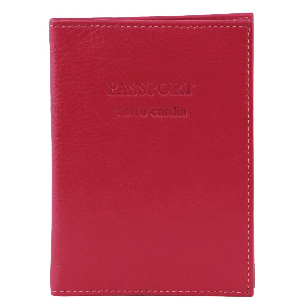 Pierre Cardin Leather Passport Wallet Cover Passport Wallets Herr Fuchsia | NWJMQA857