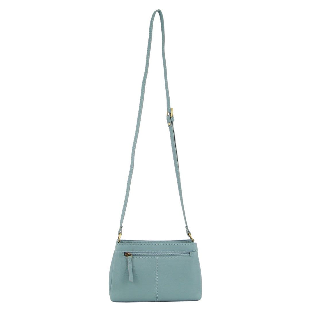Pierre Cardin Leather Perforated Design Cross-Body Bag Crossbody Väska Dam Blå | LWKTVI210